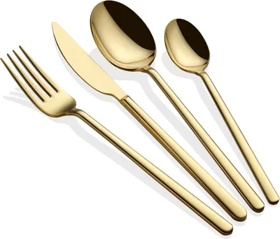 Immagine prodotto di Hermia Concept, Allegra - Oro, set di posate (24 pezzi), oro, 100% ACCIAIO INOSSIDABILE, 21,6 cm