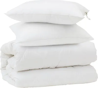 Produktbild von Bettwäsche-Set mit Kissen 3 Stk. Weiß Mikrofaser