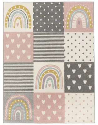 Produktbild von TT Home Teppich Kinderzimmer Kinderzimmerteppich Junge Mädchen Kinderteppich Modern Soft Größe 160 cm Rund
