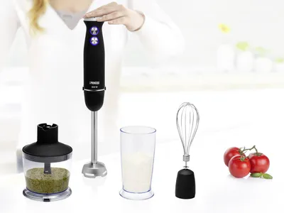 Produktbild von Princess 01.221220.01.001 Stabmixerset, Pürierstab, 0,5 l, 800 W, Schwarz, Edelstahl