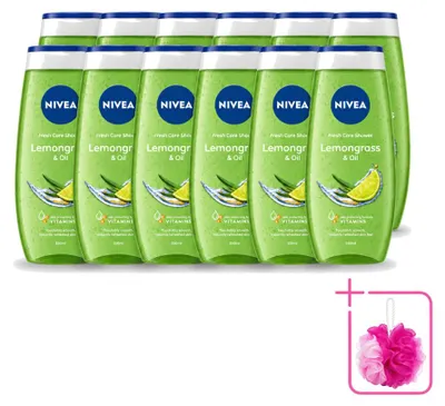 Immagine prodotto di 12 flaconi di gel doccia Nivea al limone e agli oli - 250 ml - confezione risparmio - 12 pezzi
