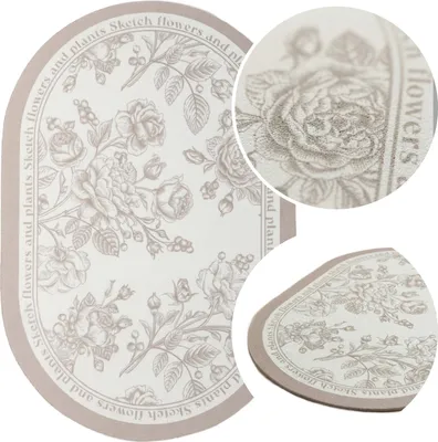 Produktbild von Dekorative Tischunterlage Servette Unter Teller Blumenmuster 30X45 Bloom Beige