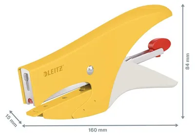 Produktbild von Leitz 56440019, 15 Blätter, Gelb, Metall, 80 g/m², 5 cm, Hinten
