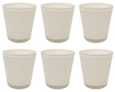 Produktbild von 6er Set Glas Orchideentöpfe ORCHID creme weiß H. 13,5cm D. 12,5cm Sandra Rich