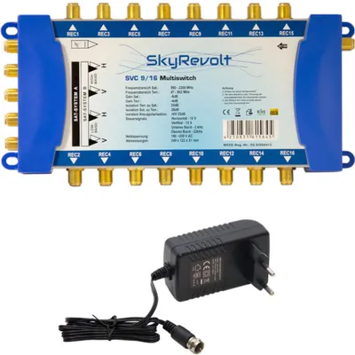 Produktbild von SkyRevolt SVC 9/16 Multiswitch externes Netzteil Multischalter 2 SAT für 16 Anschlüsse