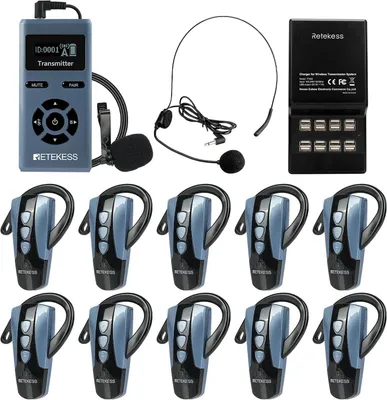 Produktbild von Retekess TT106S Tour Guide System, Drahtloses Audiosystem, Lange Lebensdauer, 200 m, One-Touch-Steuerung, Großtasten-Design, für Konferenzen, Reisen