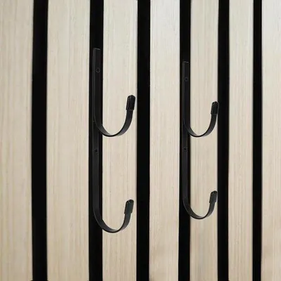 Immagine prodotto di Pannelli acustici, 2 ganci a J, ganci da parete per guardaroba e armadi (neri)
