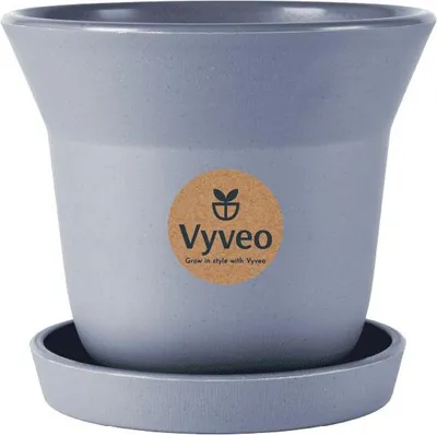 Produktbild von Vyveo - Blumentopf Aalta mit Untersetzer - Dunkelgrau - 15x13