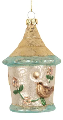 Obrázek produktu pro Vánoční přívěsek Clayre & Eef, Ø 7 x 10 cm, bílé sklo