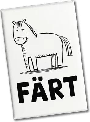 Produktbild von Färt Souvenir Magnet mit Pferdeskizze