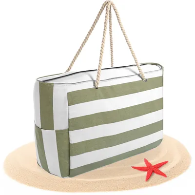 Produktbild von BigDean Strandtasche XXL große Badetasche mit Reißverschluss Schwimmbad Tasche Saunatasche Einkaufstasche Umhängetasche