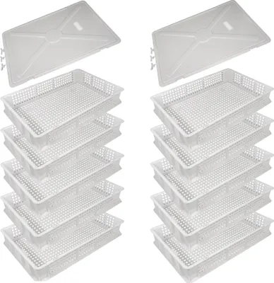 Produktbild von 10er Set mit 2x Deckel Eurobox Bäckerkiste Fleischerkiste 60x40x10 lebensmittel