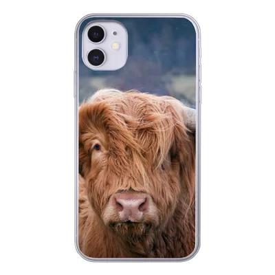 Produktbild von MuchoWow® Handyhülle Schutzhülle Hülle für iPhone 11 Schottischer Highlander - Hörner - Berg Silikon Softcase Handy Hülle - Handytasche