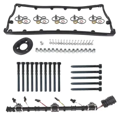 Image de Kit de câbles pour injecteurs - Câblage pour injecteurs - Compatible avec Volkswagen Touareg T5, Transporter 2,5 TDI, modèles de 2003 à 2010, moteurs AXD et BAC