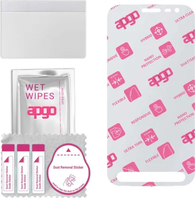 Produktbild von apgo Ultra-klar Hybrid Schutzglas kompatibel mit Samsung Galaxy Xcover 4, Flexible Nano Glass, toller Ersatz für Hartglas, kratzfester Displayschutzglas, Displayschutz, Full Glue