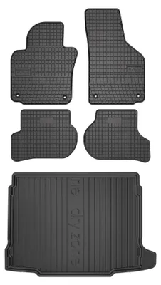 Obrázek produktu pro Gumové autokoberce SolidPRO + vana kufru DryZone pro: Skoda Yeti 2009-2017 SUV 5 ks