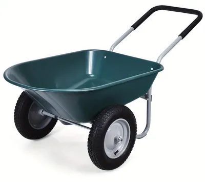 Produktbild von 2-Rad-Schubkarre - Gartenwagen - Gartentransporter - Erdausträger - Transportwagen - Robuster Stahlrahmen