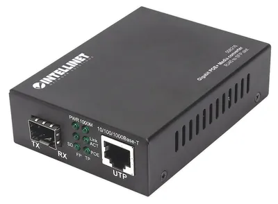 Produktbild von INTELLINET Gigabit PoE + Medienkonverter RJ45 SFP 120km