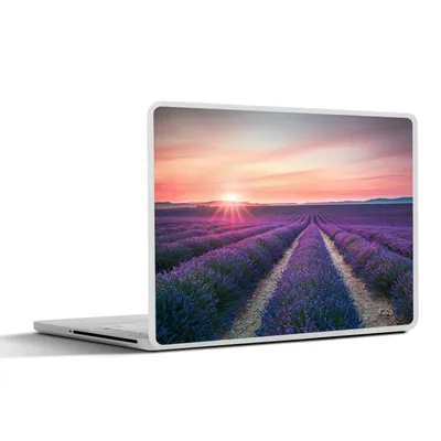 Produktbild von MuchoWow® Laptop Aufkleber Sticker Cover Lavendel - Lila - Blumen - Himmel 31x22.5 cm - Laptop-Deko