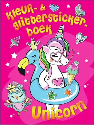 Image de Glitter de couleur -Livre d'autocollants Licorne