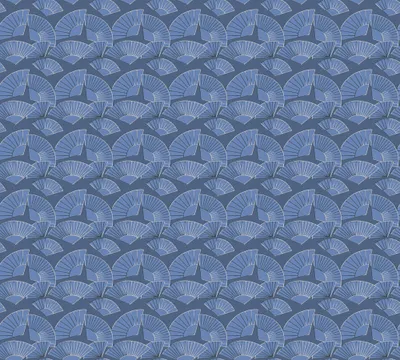 Produktbild von Karl Lagerfeld Wallpaper Designertapete Fan Luxustapete Vliestapete blau weiß metallic 10,05 m x 0,53 m