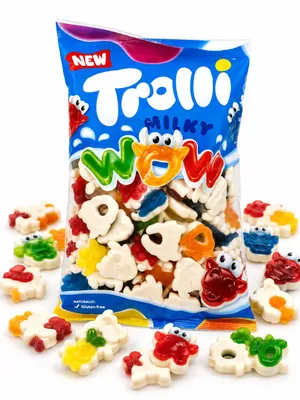 Produktbild von 1000 g/ 1 Kg Trolli Milky Wow Gummibobon Schaumgummi Gummibärchen, KI-generiertes Bild