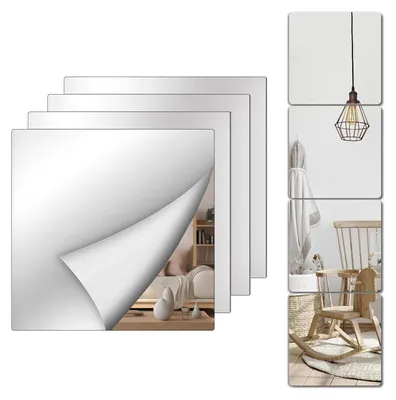 Image de Lot de 4 autocollants miroir adhésifs