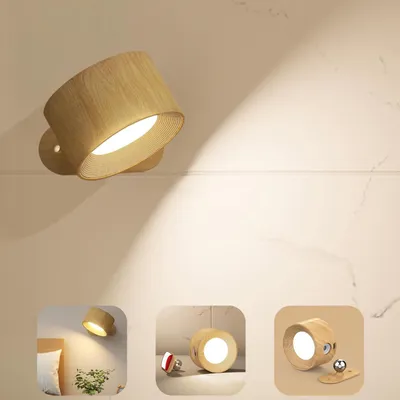 Produktbild von LED Wandleuchte Innen, Wandlampe mit Akku 1 Stück, 360° drehbare