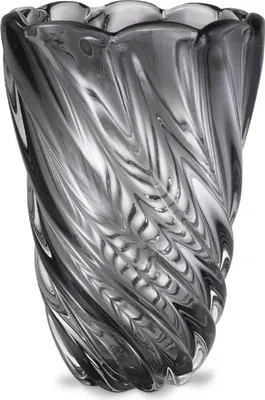 Produktbild von Casa Padrino Luxus Deko Glas Vase Grau Ø 20,5 x H. 29 cm - Mundgeblasene Blumenvase - Luxus Deko Accessoires