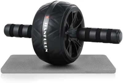 Produktbild von PromoHome® Fitness-Rolle mit Knieschoner – Effektives Bauchmuskeltraining, Schwarz