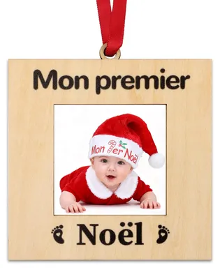 Holz-Bilderrahmen Mein Erstes Weihnachten Baby-Kugel-Deko