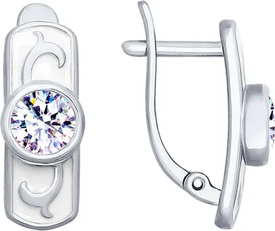 Produktbild von Sokolov Ohrringe aus 925 Silber mit Bergkristall und Emaille, Sterlingsilber Ohrhänger