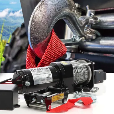 Immagine prodotto di Verricello elettrico da 1587 kg - Verricello per motori - Verricello per rimorchi - Verricello - Verricello con cavo in acciaio - Motore da 12 V, 1,5 cavalli