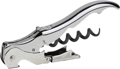 Productafbeelding van Echte Slider Boss 150 Professionele kelnerkurkentrekker - Gemaakt in Spanje - Dubbele scharnierhendel - Snijmes en flesopener - Verchroomd