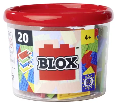 Produktbild von Simba Blox 20 Platten mit je 32 Noppen, Bauplatte für Kinder ab 3 Jahren, 4 Farb