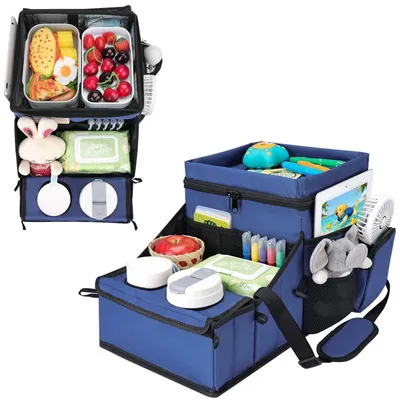 Immagine prodotto di Organizzatore per sedili auto con tasca termica e portabicchieri, colore blu