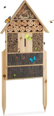 Produktbild von Famanu Insektenhotel - Bienenhotel für verschiedene Insekten - Naturholz