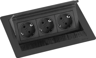 Produktbild von Evoline Flip Top Push S Einbausteckdose 3-fach, 230V - 3500W, schwarz