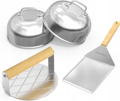 Produktbild von 4-teiliges Grillzubehör Set mit Burgerpresse und Pfannenwender