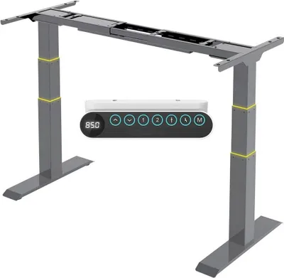 Produktbild von FLEXISPOT Schreibtisch E6 Tischgestell, Höhenverstellbares Tischgestell, Dual-Motor, 3-Fach-Teleskop(Grau)