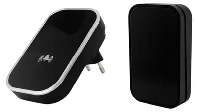 Produktbild von Verk 27794 Drahtlose Türklingel IP68, 1x Empfänger, 1x Fernbedienung, 130 m, schwarz