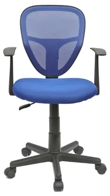 Produktbild von Schreibtischstuhl Kinder STUDIO ergonomisch, Blau - Kinderschreibtischstuhl für Kinderzimmer, drehbar und höhenverstellbar mit Armlehnen, atmungsaktiver Meshbezug [max. Belastbarkeit 100 kg]