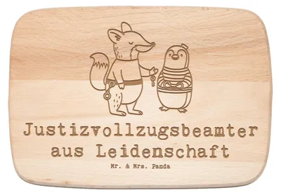 Produktbild von Mr. & Mrs. Panda Schneidebrett Justizvollzugsbeamter Leidenschaft - Transparent - Geschenk, Lustig, Gefängniswärter, schneidbrett, Küchenbrett, Frühstücksbrett, Gefängnis
