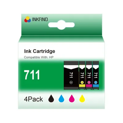 The image shows the front of a product package for ink cartridges.