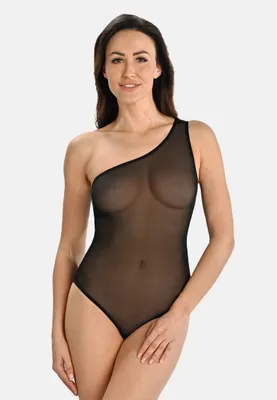 Immagine prodotto di Corpo Teyli con scollatura asimmetrica su una spalla Carly Donna 2439 nero M