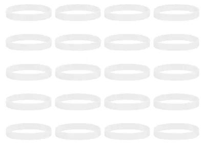 50 Silikon-Gummibänder, 10,2 cm, flach, weiß