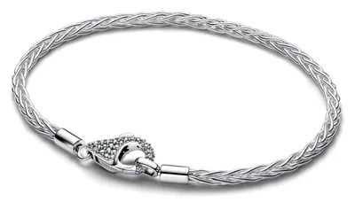 Productafbeelding van Pandora Pavé Sluiting, Vossenstaart Ketting, Charmarmband 594462C01, damesarmband, armbandsomvang: 18 cm