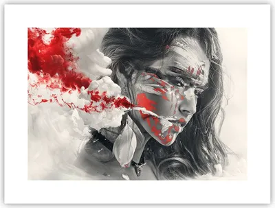 Produktbild von Poster - Poster ohne Rahmen - Frau Gesicht Kunst - 40x30 cm - Wand Bild - Wanddeko - Wandbilder - Kunstposter - Wandposter - Bilder - Kunstdruck - Wanddekoration - Wandbild - P2XAA40x30-3867