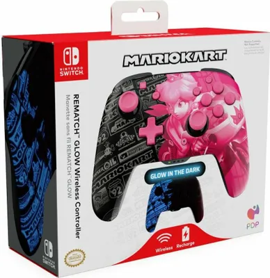 Produktbild von PDP Rematch Glow, Gamepad, Nintendo Switch, Nintendo Switch OLED, Home button, D-Pad, Schaltfläche Teilen, Analog / Digital, Kabellos, 9,14 m