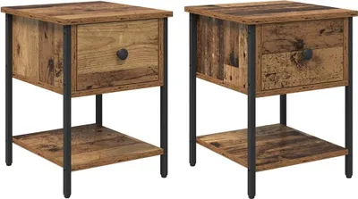Produktbild von Nachttisch 2 pcs Altholz 34 x 35,5 x 45 cm Holzwerkstoff